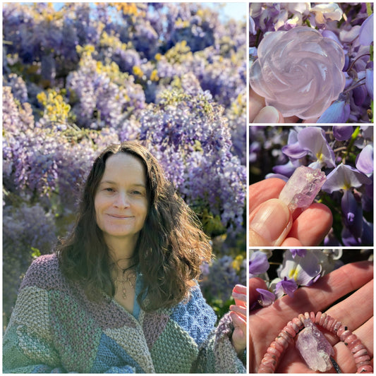 wisteria and crystals in the sun