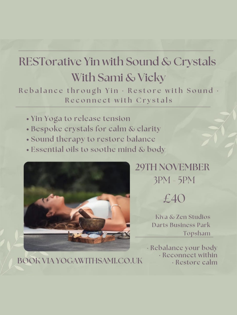 RESTorative Yin and Sound with Crystals - Amethyst and DoTERRA Serenity