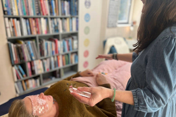 a crystal treatment in action
